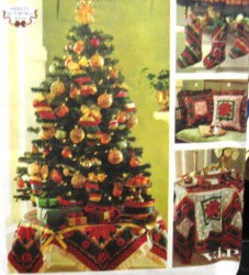 7369 XMAS TREE SKIRT,PATCHWORK STOCKINGS,PILLOWS PATTERN